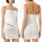 Alex Perry / Corset Ruched Mini Dress in Crepe Jersey / Size 8