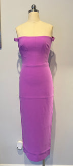 Alex Perry / Tierny Off-shoulder Midi Dress in Stretch Crepe / Size 6