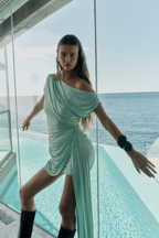 SUBOO / EMILY DRAPED RUCHED MINI DRESS