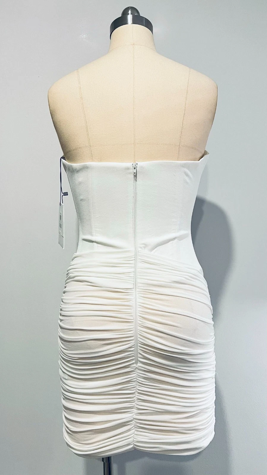 Alex Perry / Corset Ruched Mini Dress in Crepe Jersey / Size 8