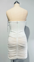 Alex Perry / Corset Ruched Mini Dress in Crepe Jersey / Size 8