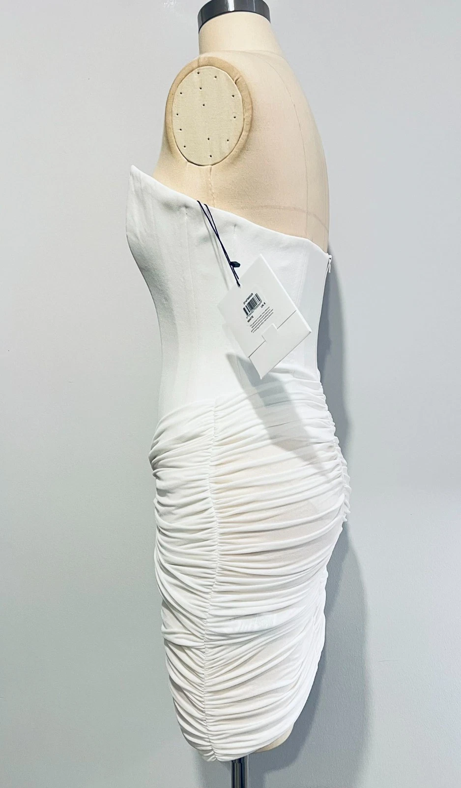 Alex Perry / Corset Ruched Mini Dress in Crepe Jersey / Size 8