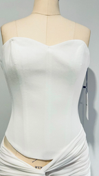 Alex Perry / Corset Ruched Mini Dress in Crepe Jersey / Size 8