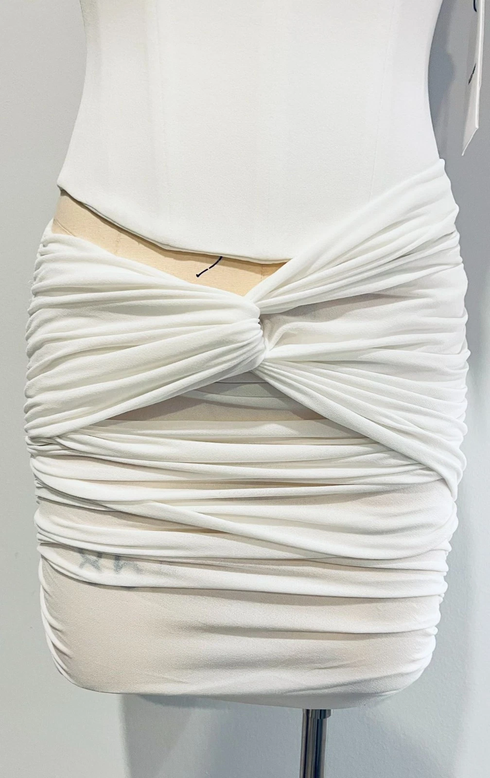 Alex Perry / Corset Ruched Mini Dress in Crepe Jersey / Size 8