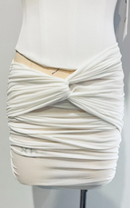 Alex Perry / Corset Ruched Mini Dress in Crepe Jersey / Size 8