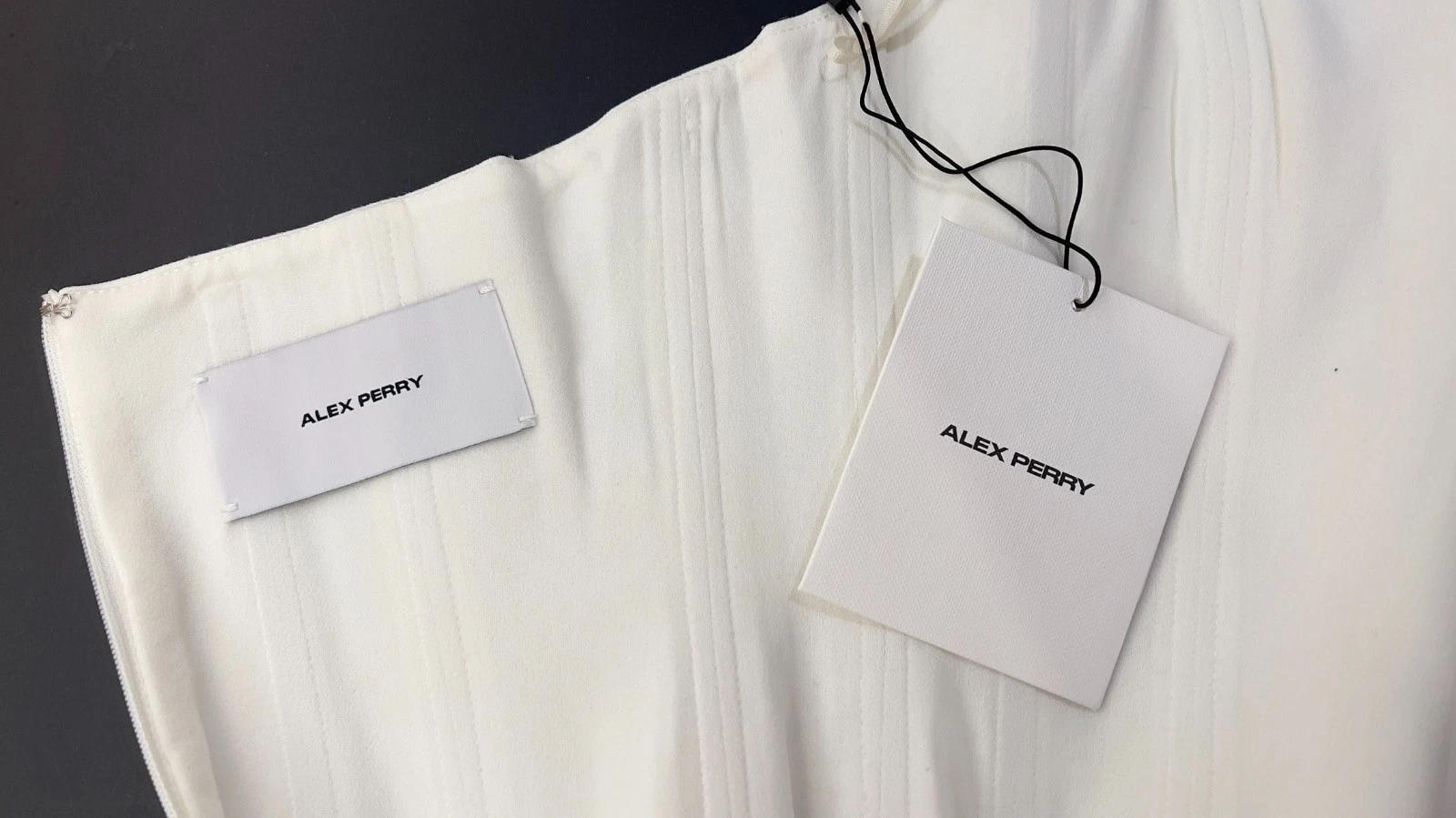 Alex Perry / Corset Ruched Mini Dress in Crepe Jersey / Size 8