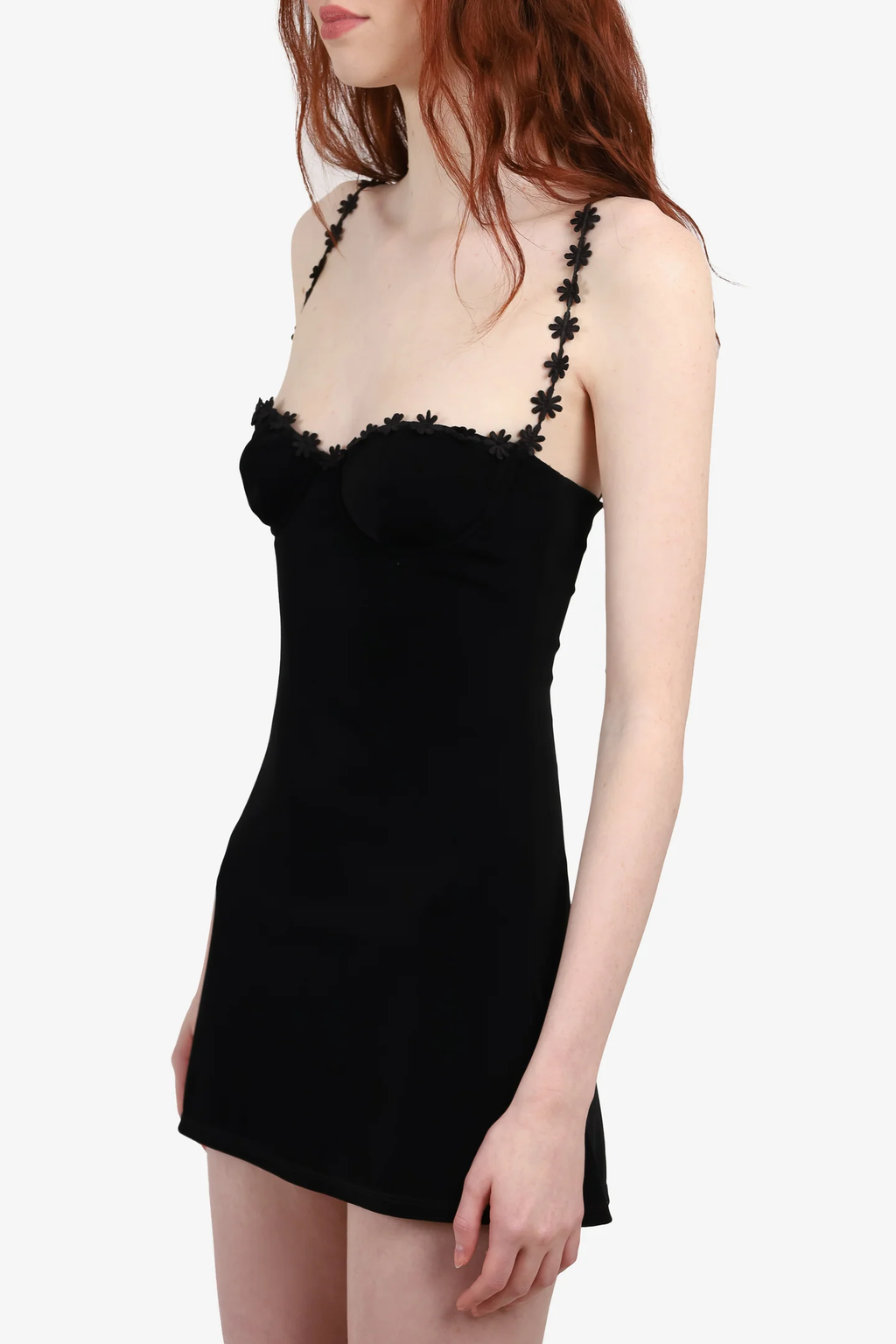 MIRROR PALAIS / Black Daisy Mini Dress / Size L