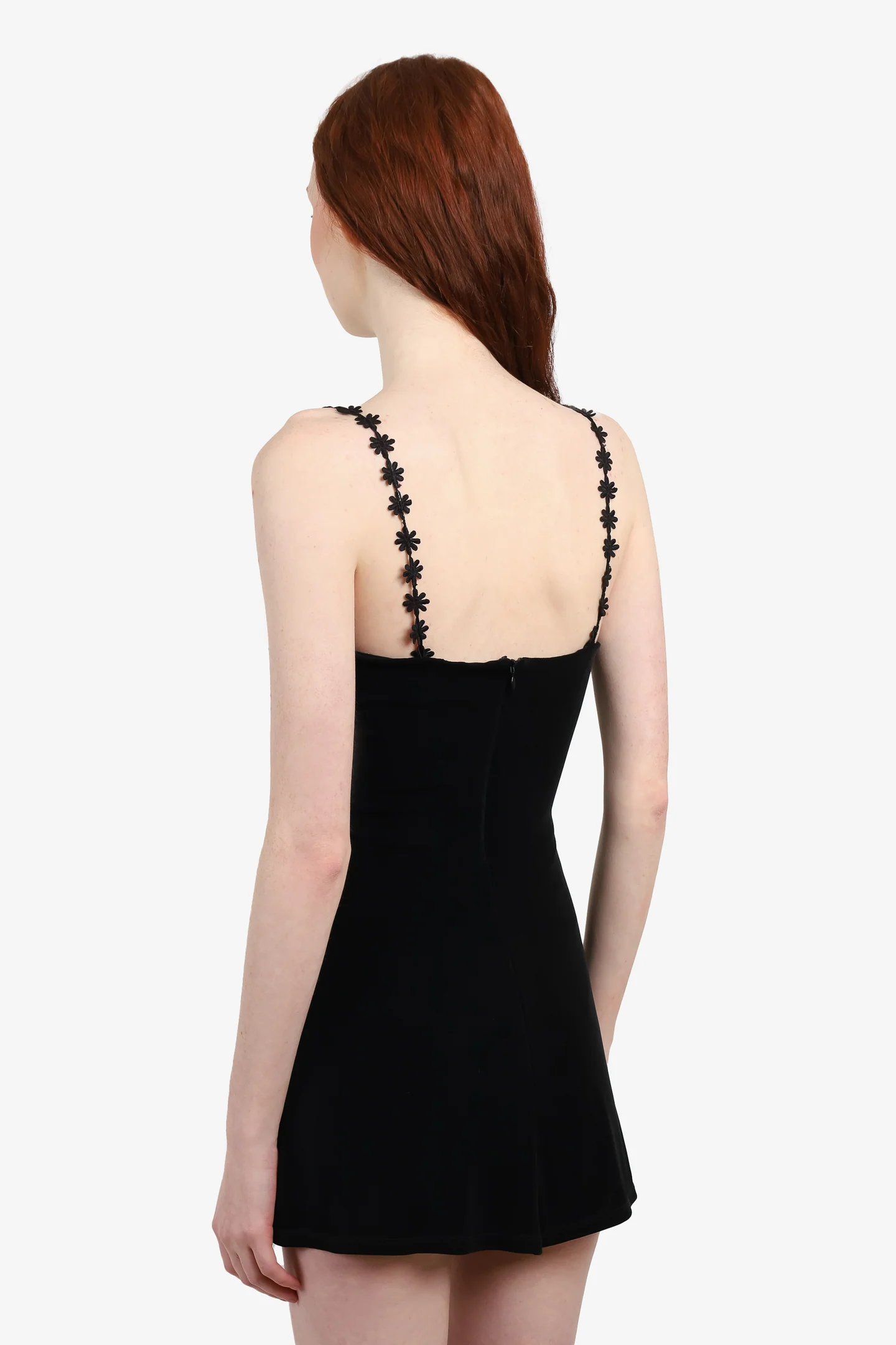 MIRROR PALAIS / Black Daisy Mini Dress / Size L