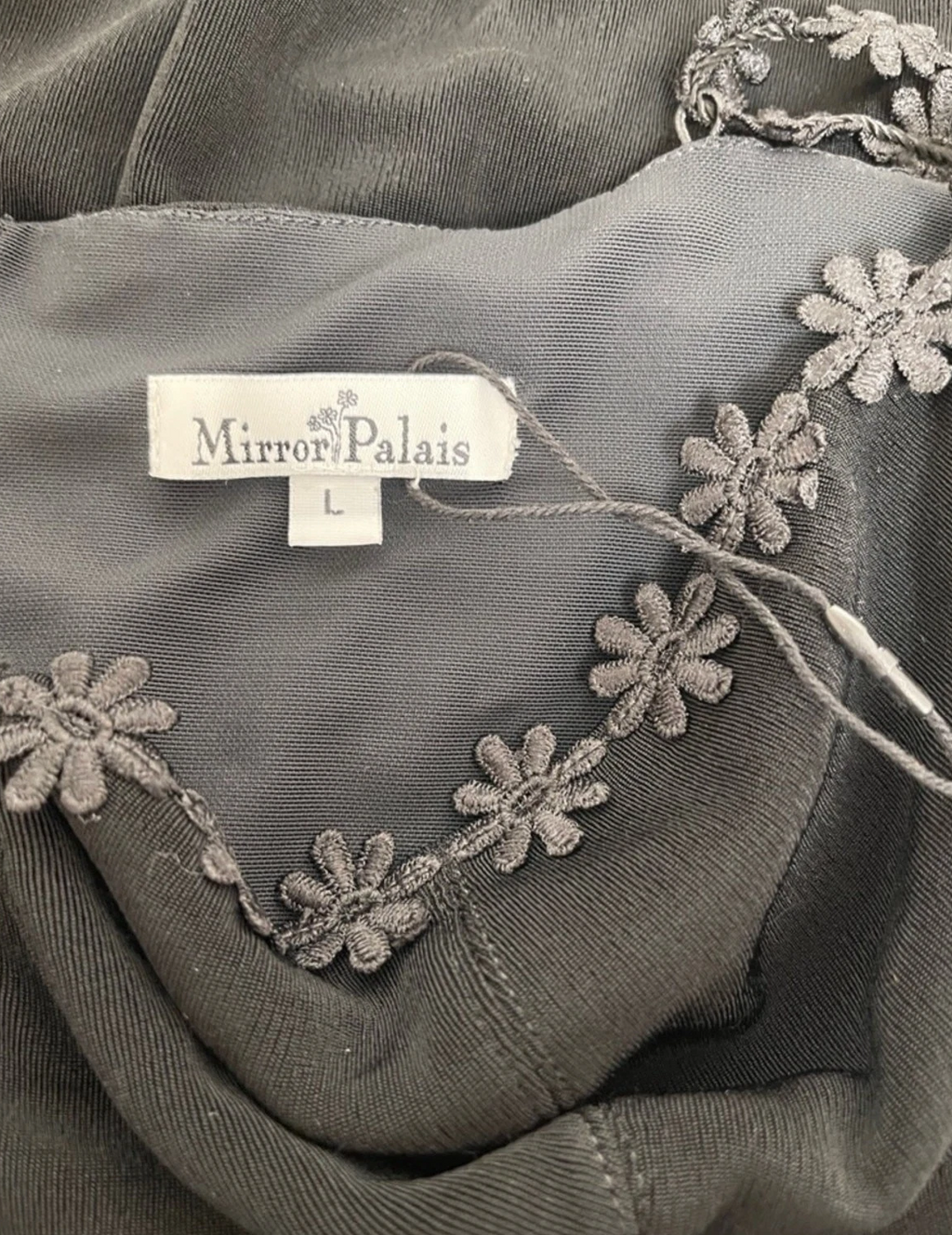 MIRROR PALAIS / Black Daisy Mini Dress / Size L