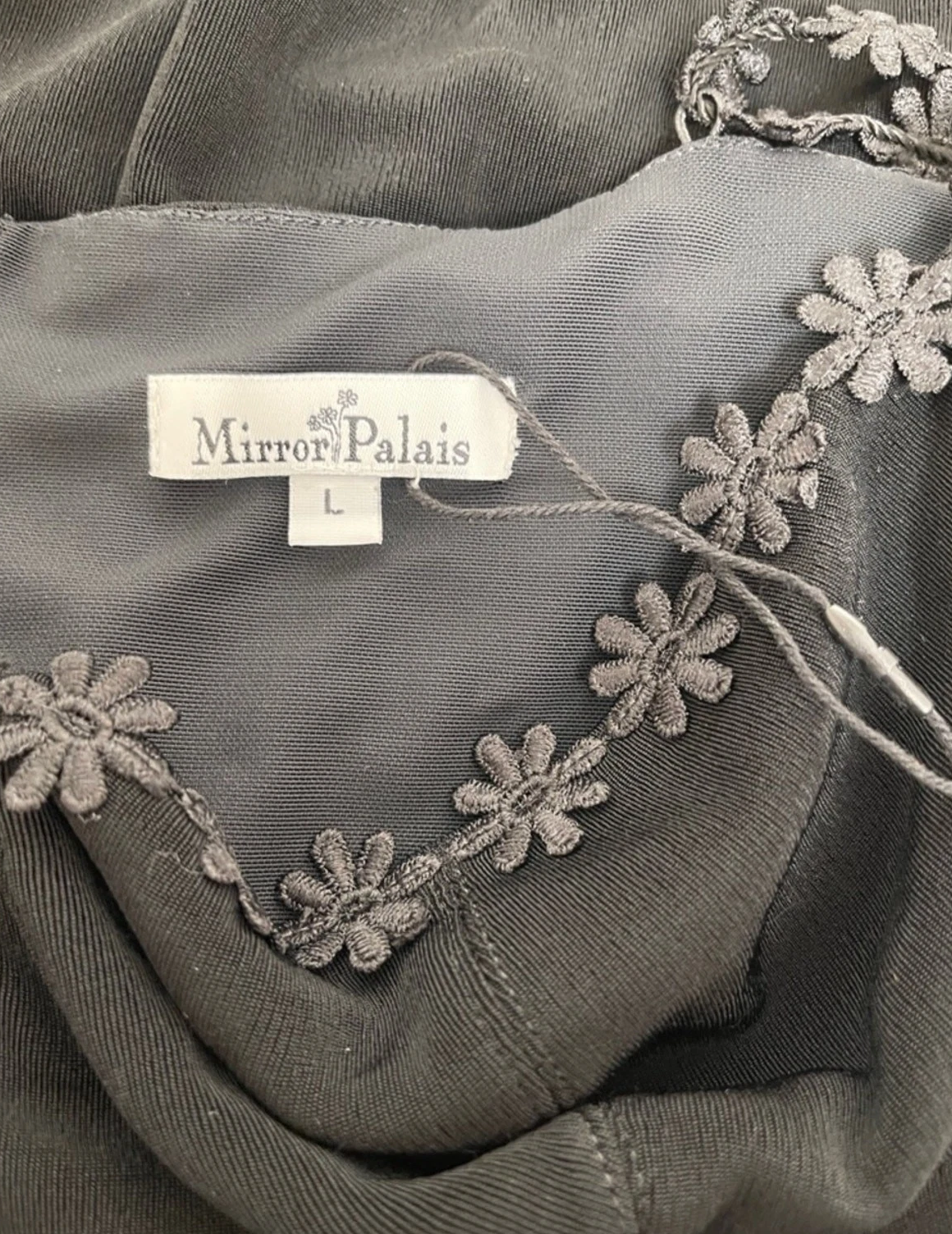 MIRROR PALAIS / Black Daisy Mini Dress / Size L