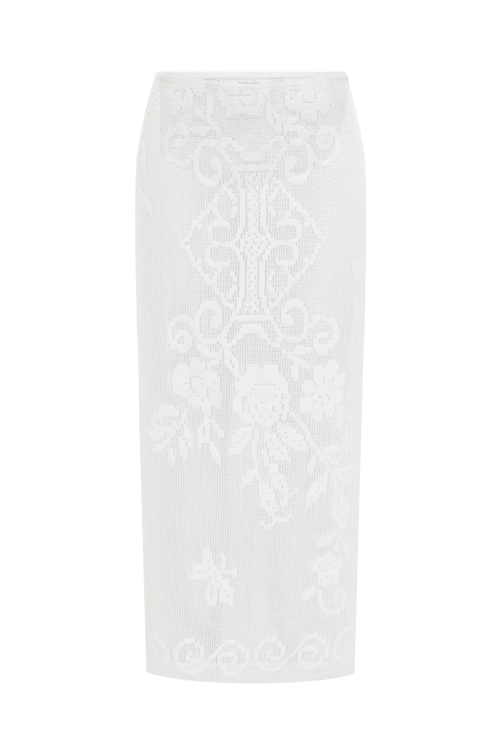 WITH JÉAN / FLORAL CROCHET MIDI SKIRT
