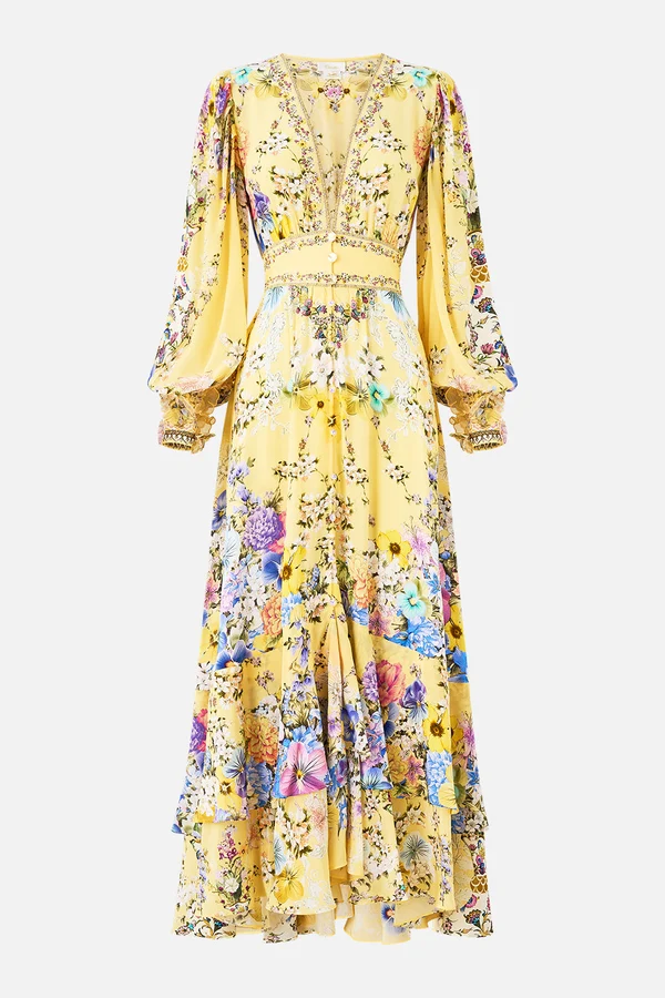 CAMILLA / FLORAL SILK MAXI DRESS