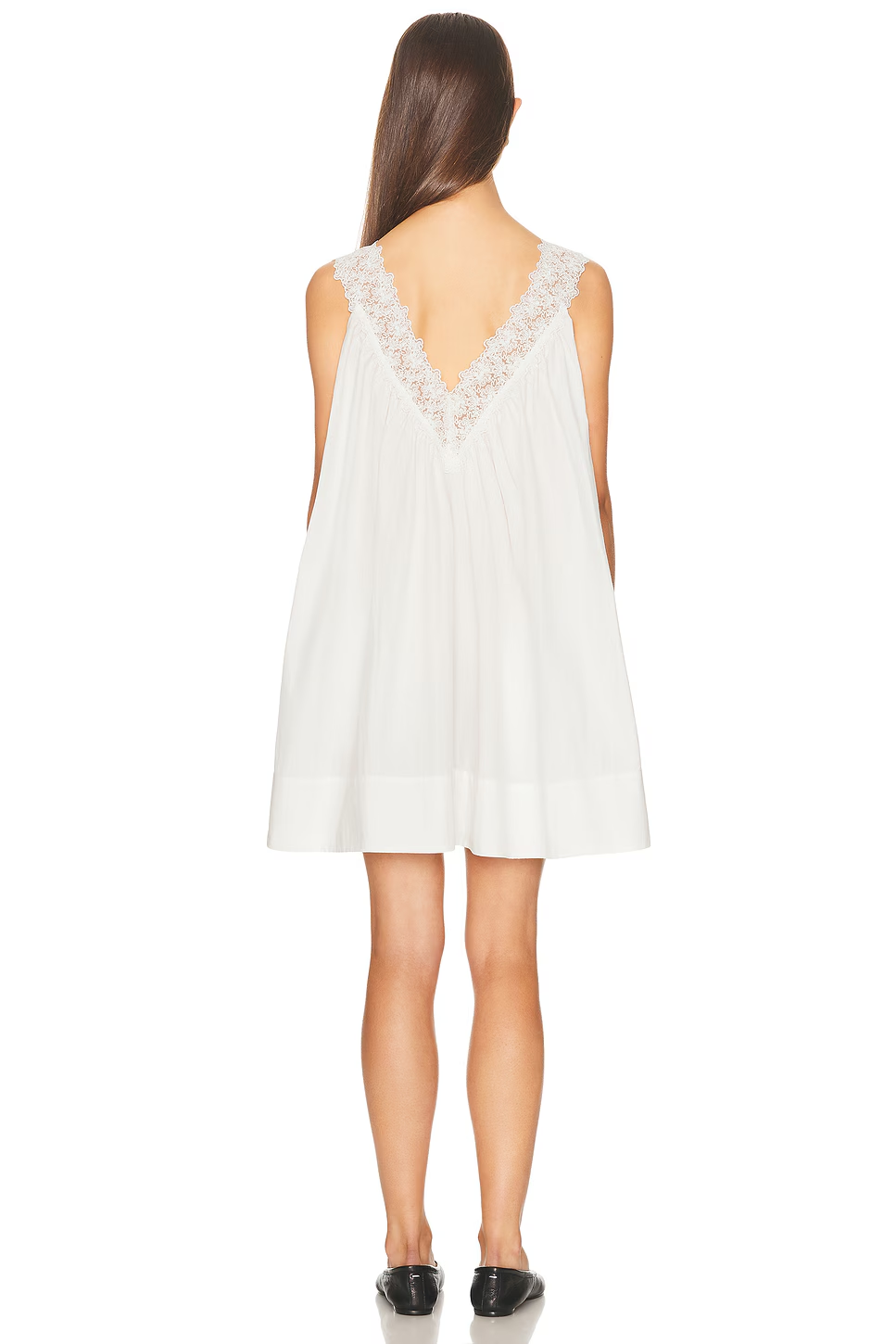 HELSA / WHITE LACE TRIM MINI DRESS