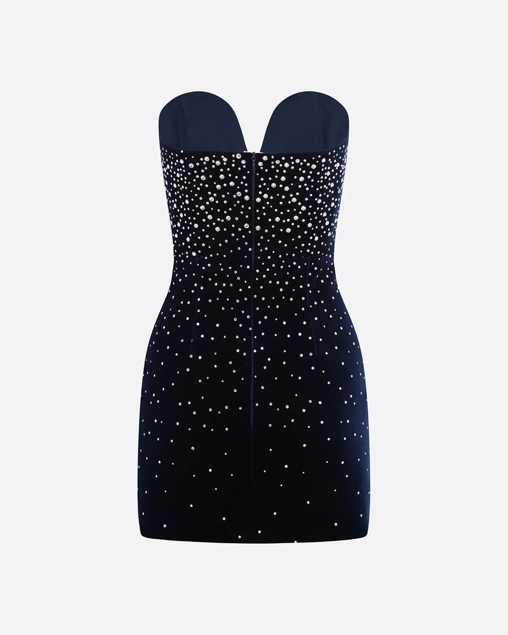 Alex Perry / Strapless Sweetheart Crystal-Embellished Velvet Mini Dress / Size 8