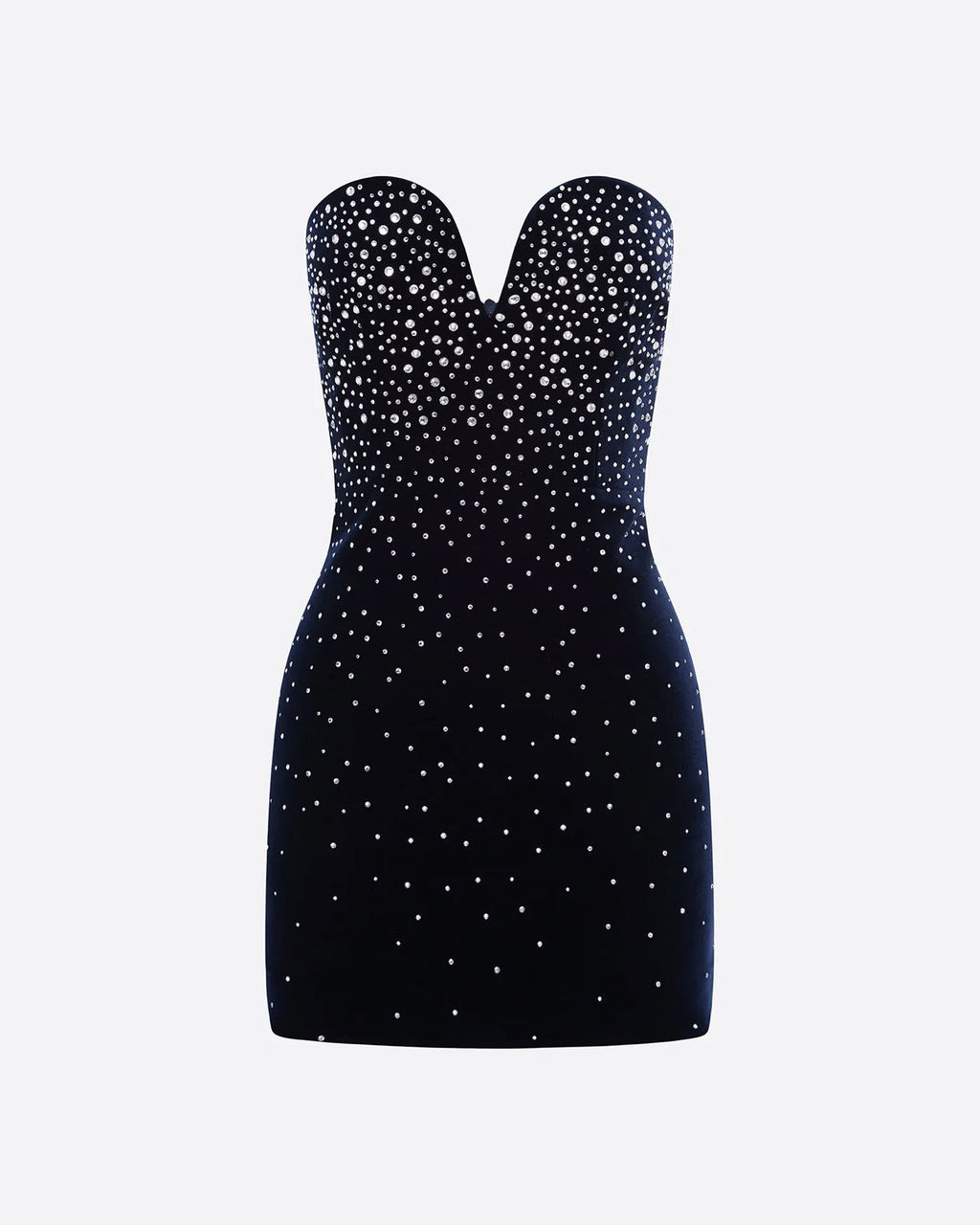 Alex Perry / Strapless Sweetheart Crystal-Embellished Velvet Mini Dress / Size 8