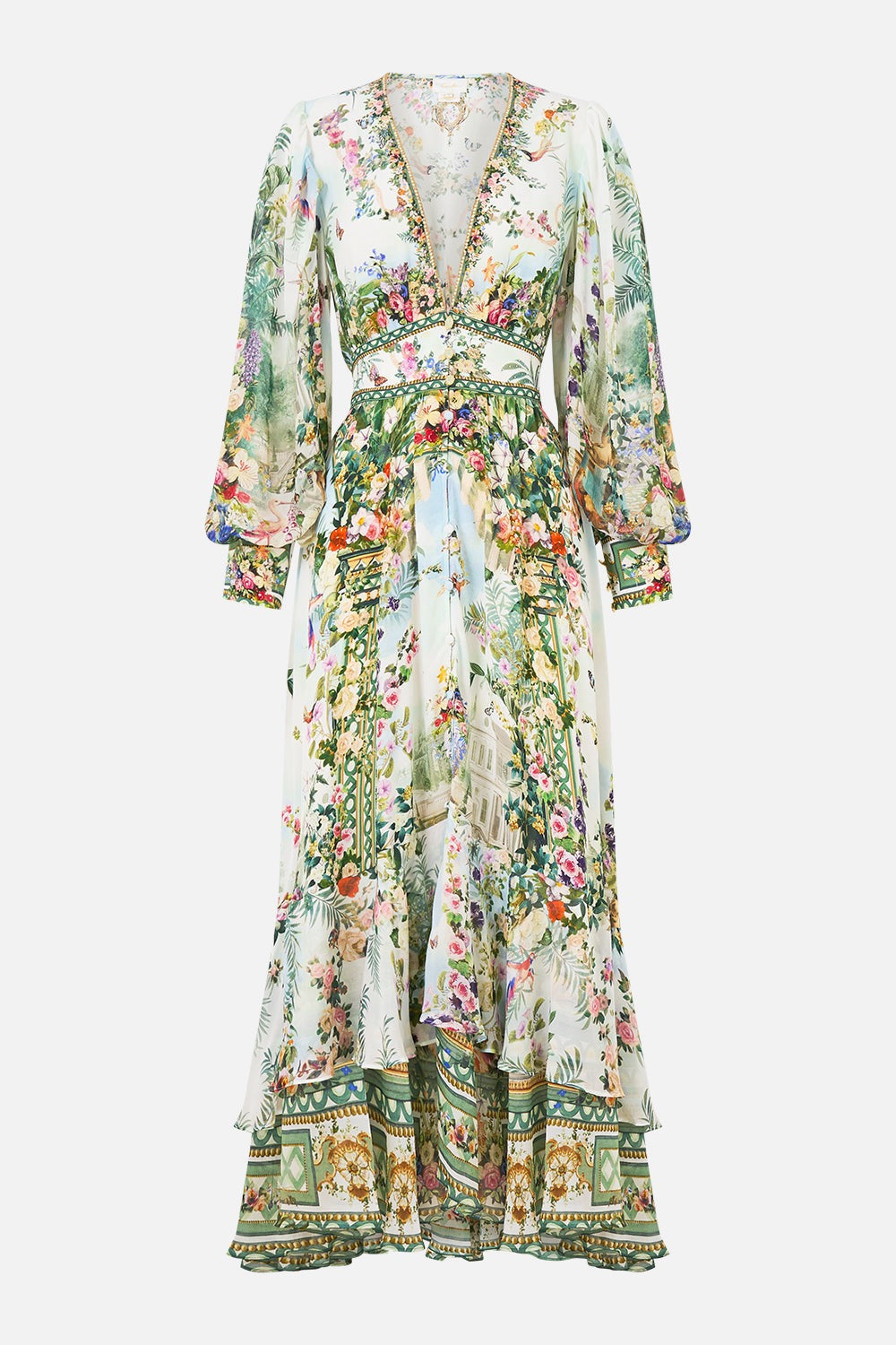 CAMILLA / FLORAL SILK MAXI DRESS