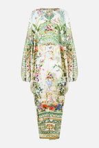 CAMILLA / FLORAL SILK MAXI KAFTAN