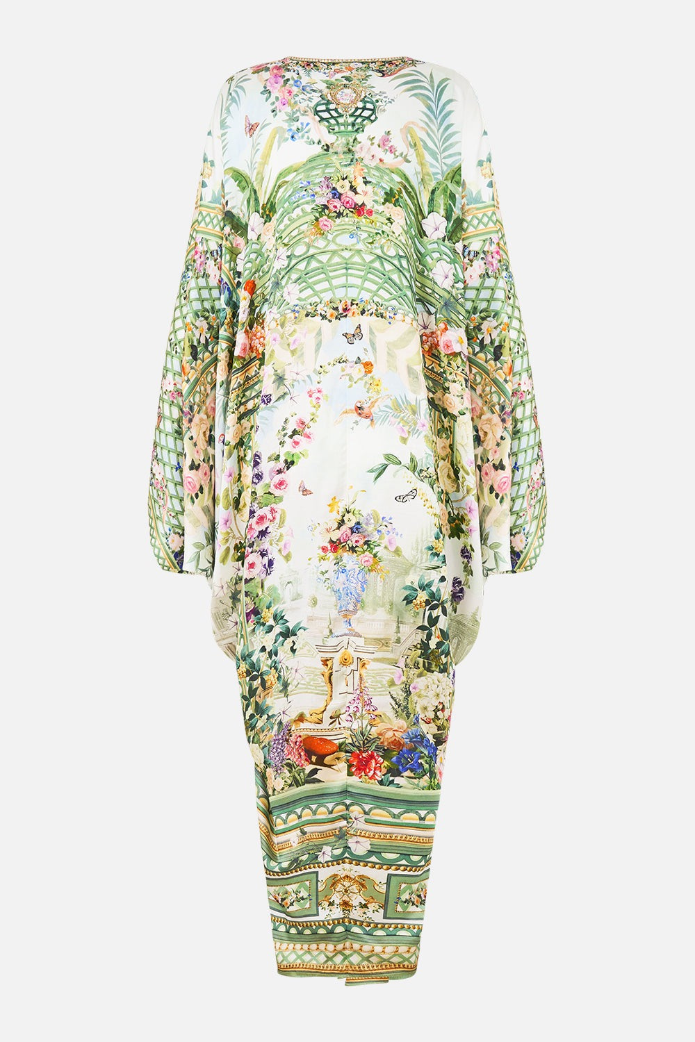 CAMILLA / FLORAL SILK MAXI KAFTAN