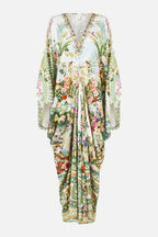CAMILLA / FLORAL SILK MAXI KAFTAN
