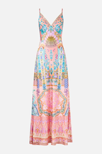 CAMILLA / PASTEL BAROQUE SILK MAXI DRESS