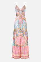 CAMILLA / PASTEL BAROQUE SILK MAXI DRESS